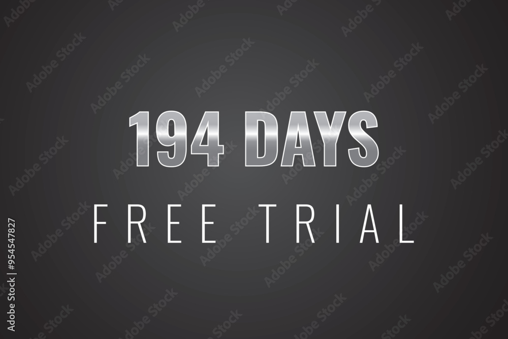 Fototapeta premium 194 day free trial banner design. 194 days free banner background 