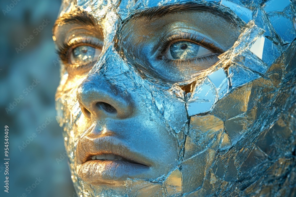 A fractured mirror reflecting a distorted human face, symbolizing the identity crises and internal conflict within extremist movements. A fractured mirror reflecting a distorted human face, symbolizing the identity crises and internal conflict within extremist movements.