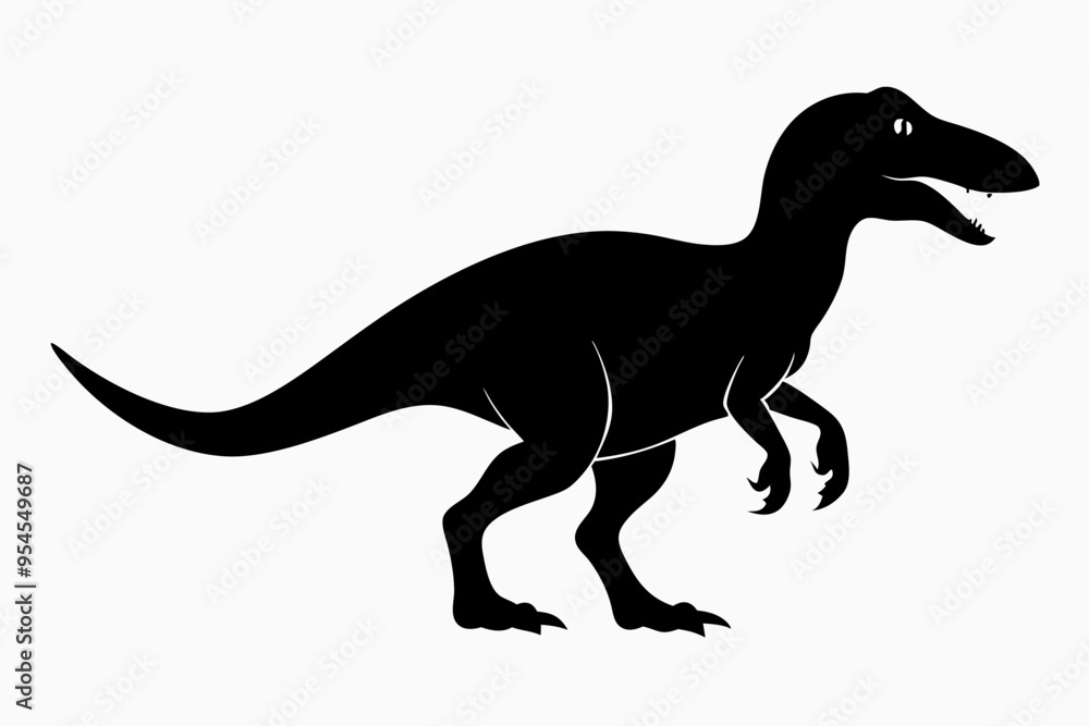 Naklejka premium Dinosaur, dinosaur vector silhouette, dinosaur icon