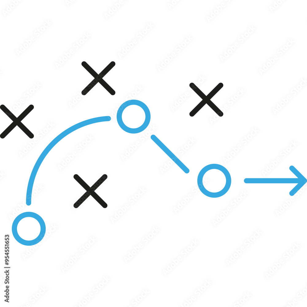 Strategy Plan, Game Success Strategy, Football or Basketball Coach Strategy. Vector Icon Strategy Plan, Game Success Strategy, Football or Basketball Coach Strategy. Vector Icon