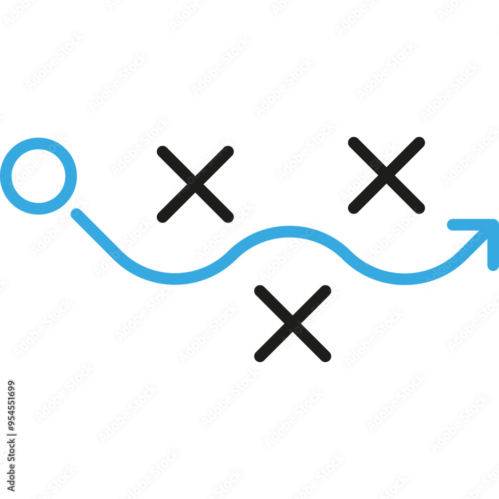 Fototapeta premium Strategy Plan, Game Success Strategy, Football or Basketball Coach Strategy. Vector Icon
