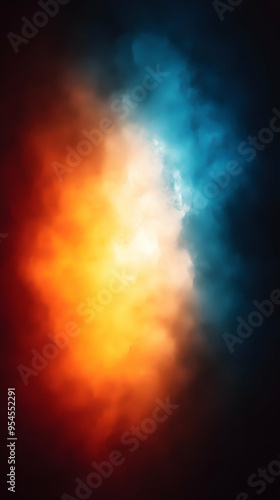 Abstract background with orange, yellow and blue tones.