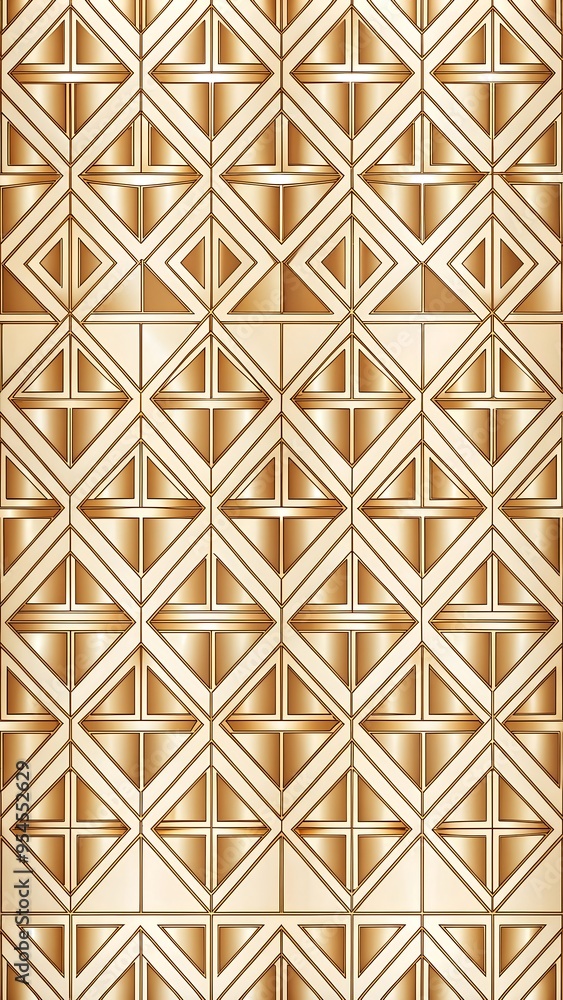 Bronze Geometric Shapes on Ivory Background Bronze Geometric Shapes on Ivory Background