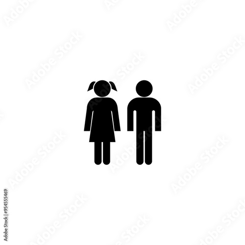 Boy and girl icon icon isolated on white background