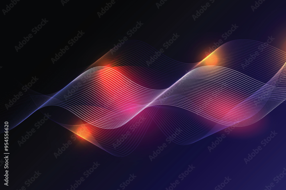 Dark navy blue color abstract background banner design with the dotted wave. Wave line art design.Business banner texture template. Modern halftone dark background template with light effect. Dark navy blue color abstract background banner design with the dotted wave. Wave line art design.Business banner texture template. Modern halftone dark background template with light effect.
