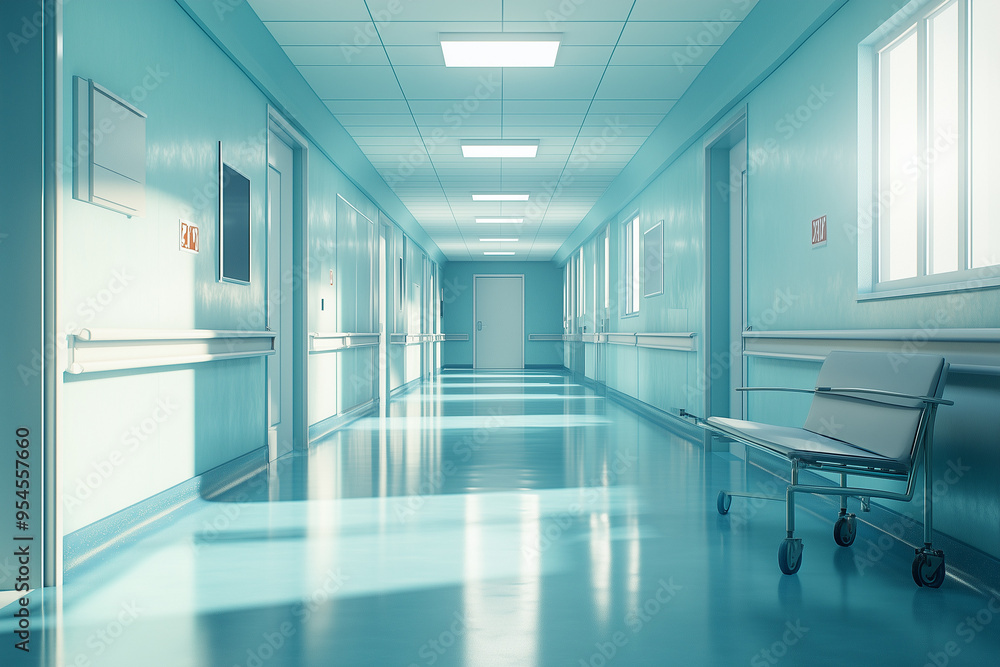 Healing Space: Empty Hospital Ward Interior Ready for Health and Care Healing Space: Empty Hospital Ward Interior Ready for Health and Care