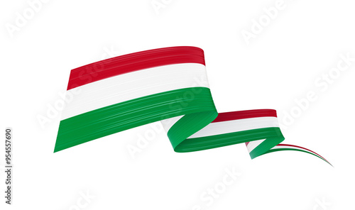 3d Flag Of Italy 3d Wavy Shiny Italy Ribbon Isolated On White Background, 3d illustration
