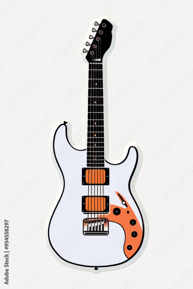 Naklejka premium Stylish electric guitar vector illustration