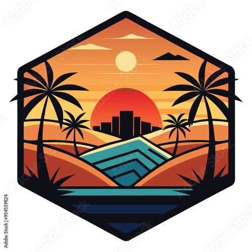 Desert Serenity: Sunset in Paradise Logo