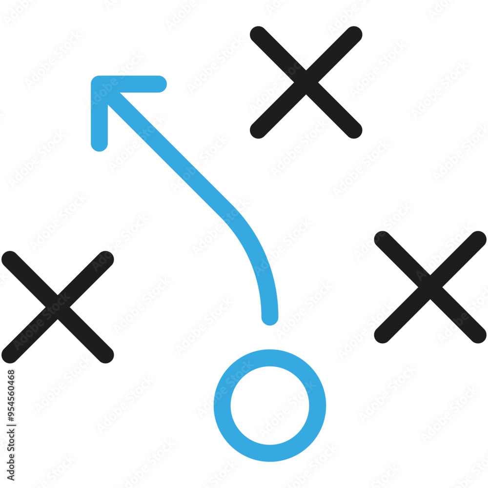 Strategy Plan, Game Success Strategy, Football or Basketball Coach Strategy. Vector Icon Strategy Plan, Game Success Strategy, Football or Basketball Coach Strategy. Vector Icon