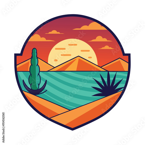 Desert Serenity: Sunset in Paradise Logo