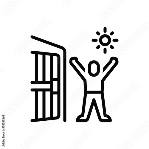 Black line icon for freedom