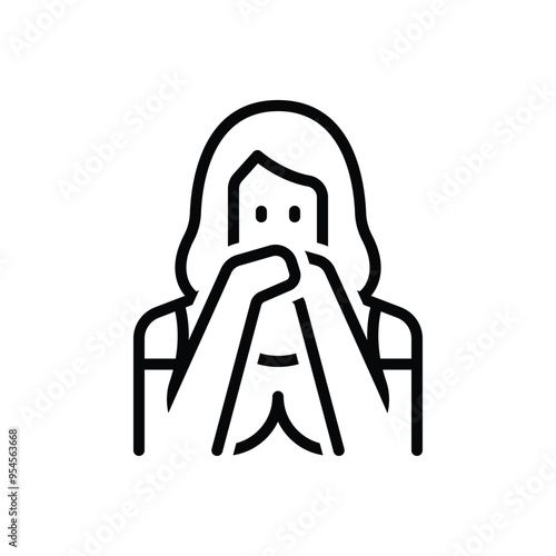 Black line icon for mute people