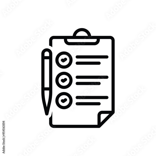 Black line icon for petition