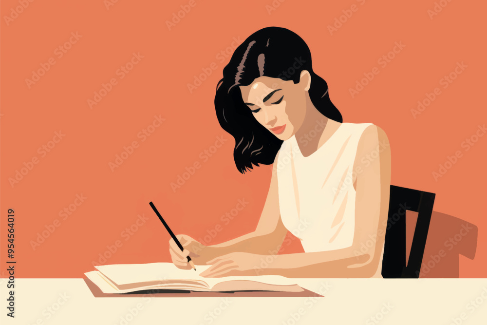 Woman writing in notebook Woman writing in notebook