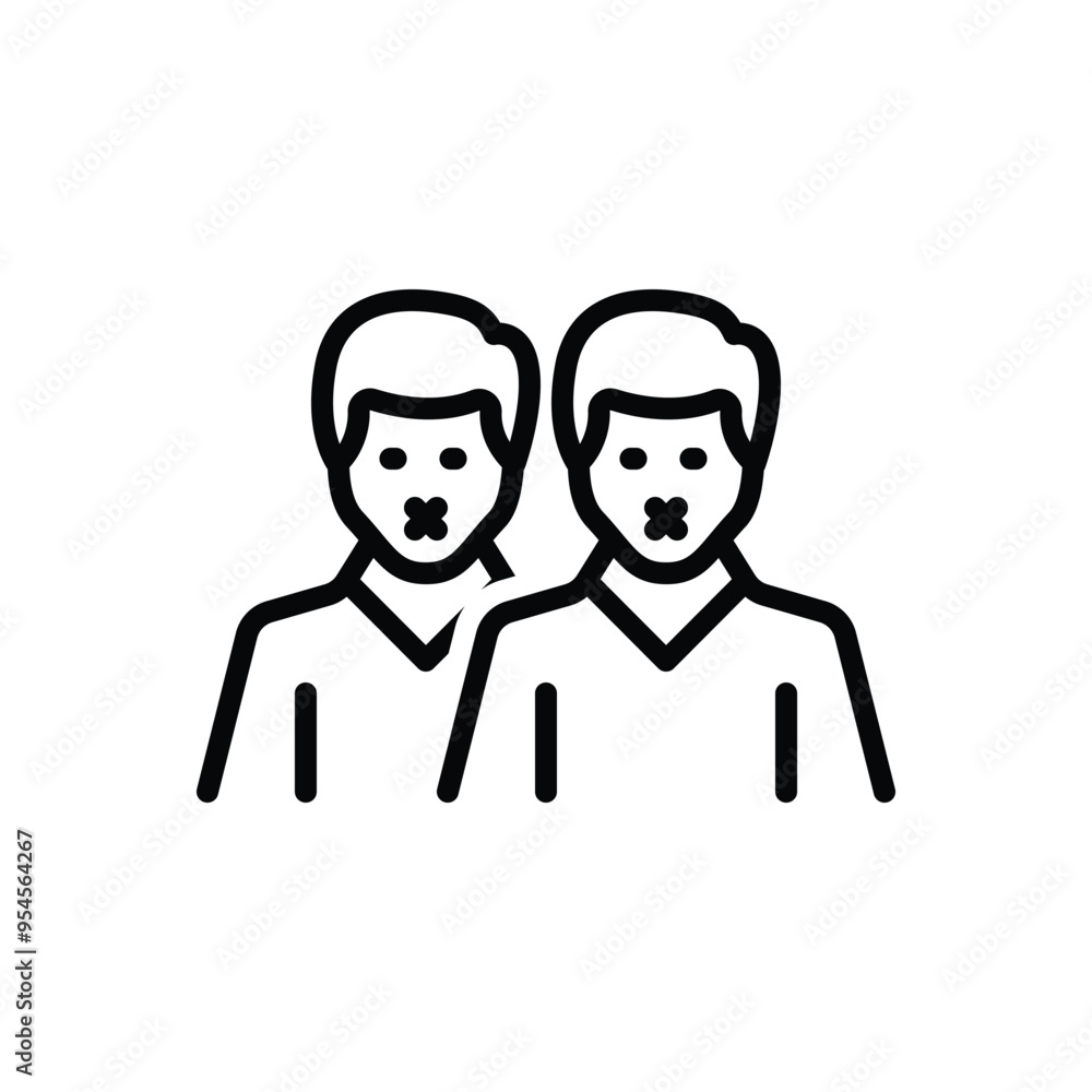 Black line icon for censorship Black line icon for censorship