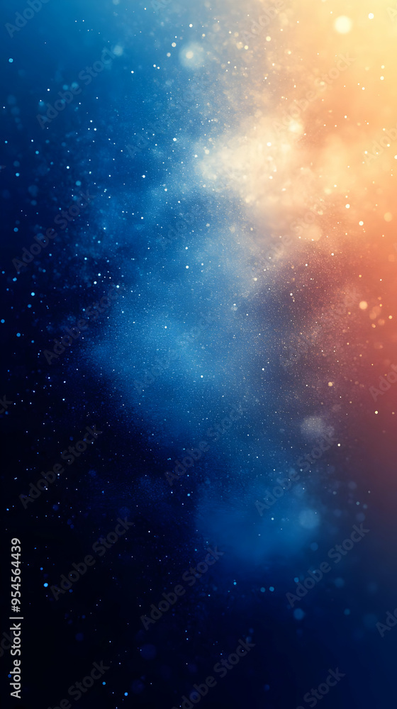 Abstract blue and orange background with glitter and bokeh. Abstract blue and orange background with glitter and bokeh.