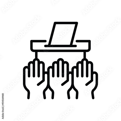 Black line icon for democracy