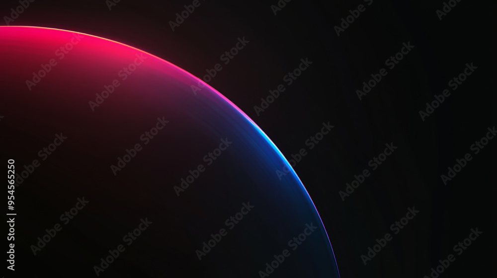 Clean black wallpaper featuring a semi-circular arc of light in red and blue, smooth gradient, minimalist and modern design Clean black wallpaper featuring a semi-circular arc of light in red and blue, smooth gradient, minimalist and modern design
