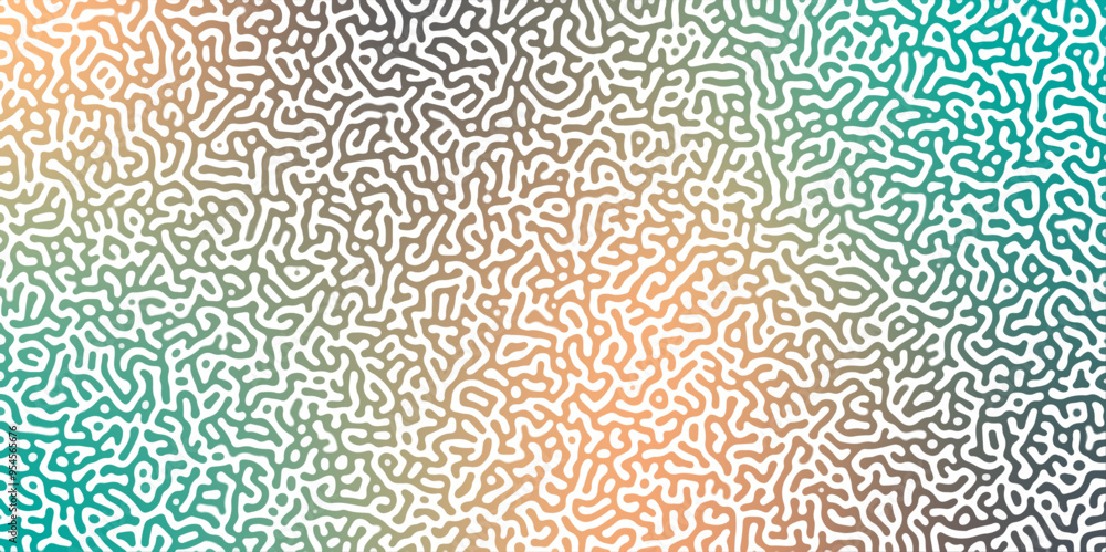 Abstract Reaction-diffusion or Turing pattern natural texture in coral blue gradient colour scheme. Linear design with biological shapes. Organic lines in memphis. abstract turing organic wallpaper.
Abstract Reaction-diffusion or Turing pattern natural texture in coral blue gradient colour scheme. Linear design with biological shapes. Organic lines in memphis. abstract turing organic wallpaper.