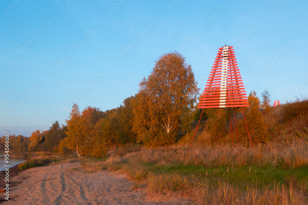 alignment of the navigation sign. High quality photo