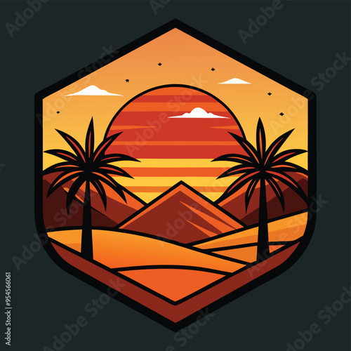 Desert Serenity: Sunset in Paradise Logo