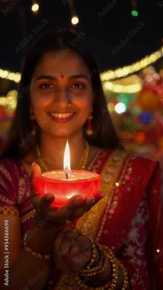 An indian woman is holding a candle in her hand, Diwali tradition. An indian woman is holding a candle in her hand, Diwali tradition.