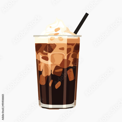 Iced coffee with whipped cream