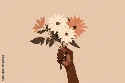 Flower hand holding plant