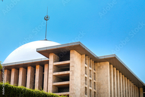 The Istiqlal Mosque (Masjid Istiqlal) in Jakarta with beautiful views and a large area, is a popular tourist destination during annual holidays. photo