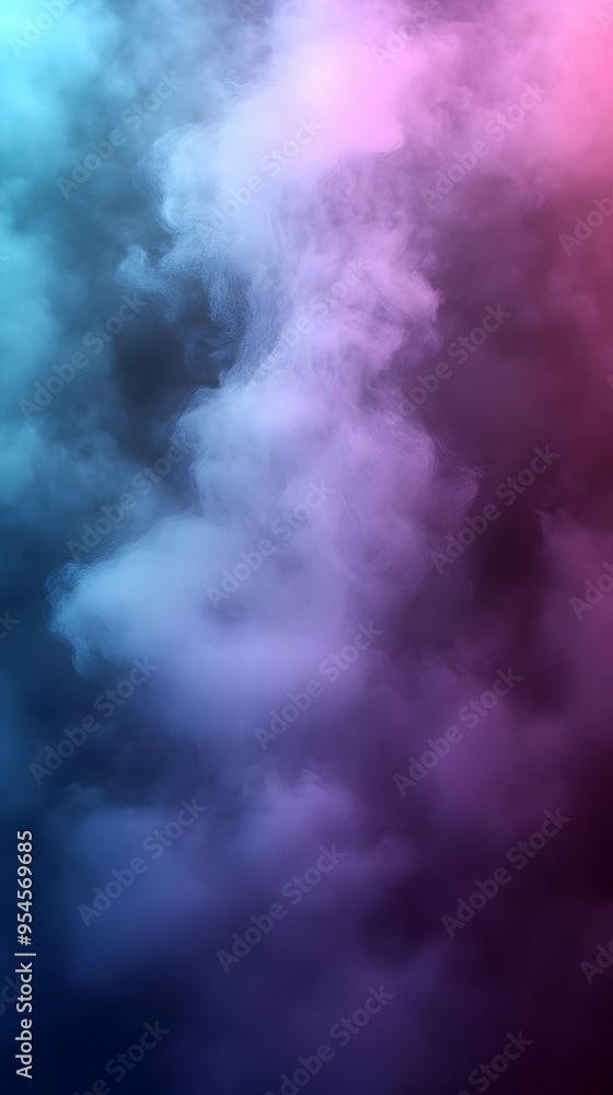 Naklejka premium Abstract blue and pink smoke on dark background.