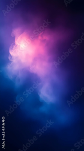 Abstract blue and pink smoke with a dark background.