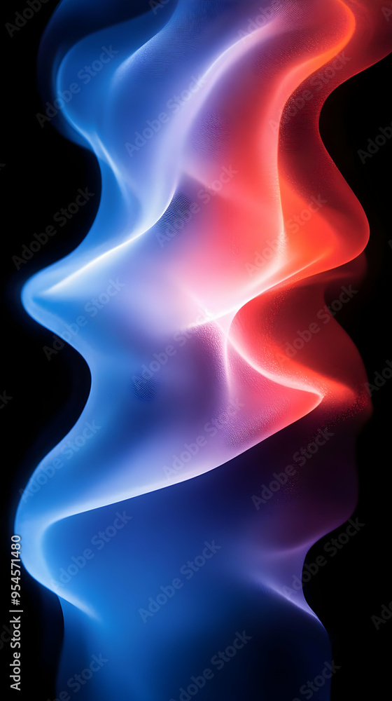 Abstract blue and red glow wave. Abstract blue and red glow wave.