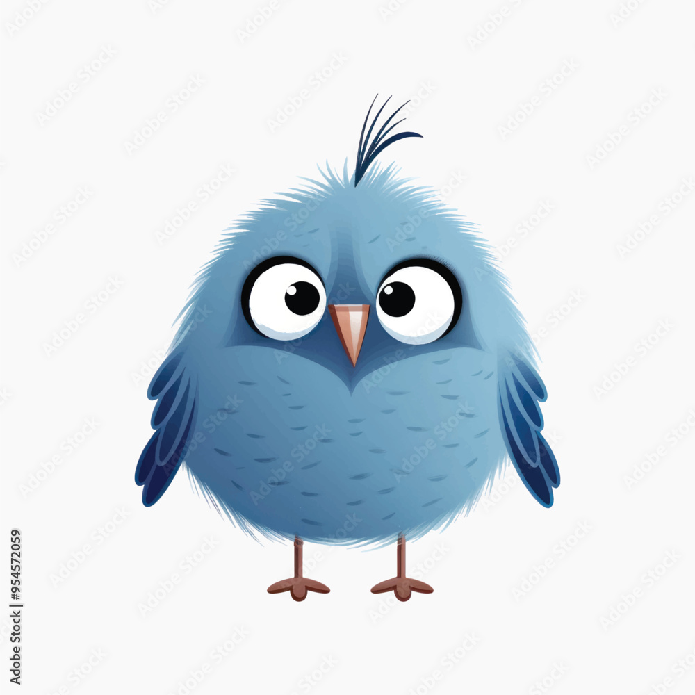 Cute blue cartoon bird illustration Cute blue cartoon bird illustration