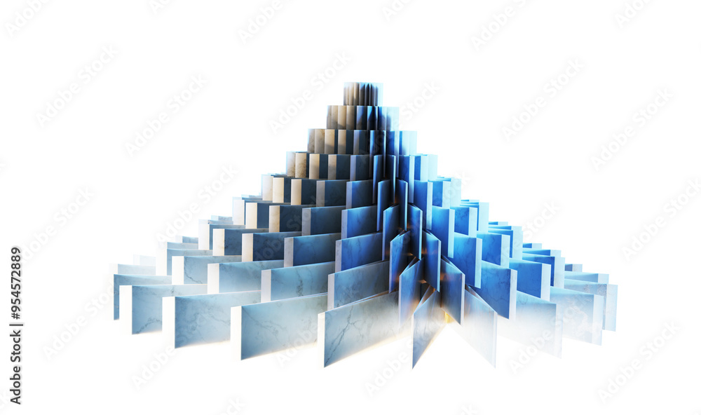 Pyramid shaped structure composed of layered plates Pyramid shaped structure composed of layered plates