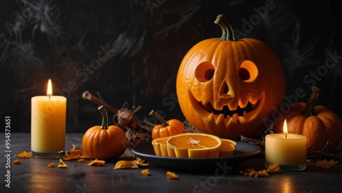 a festive pumpkin pie for Halloween