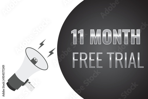 11 month free trial banner design. 11 months free banner background
