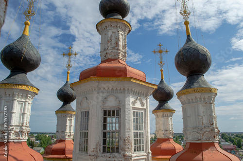 View from the bell tower of the Church of the Assumption of the Blessed Virgin Mary in Totma, Vologda region Russia