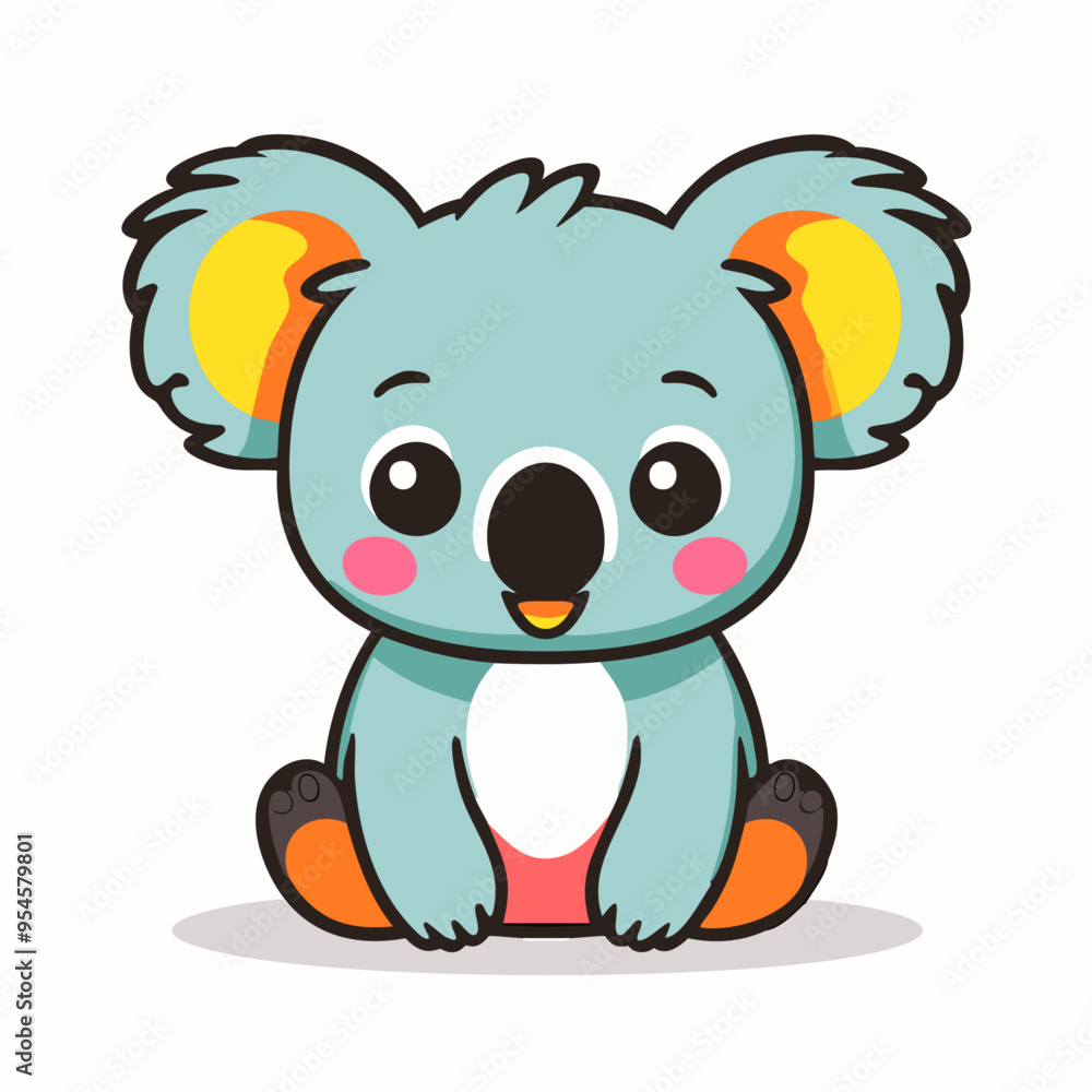 Obraz premium Koala Cute Small Cartoon Baby Animal Character 