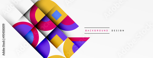 Geometric design abstract background - circles squares