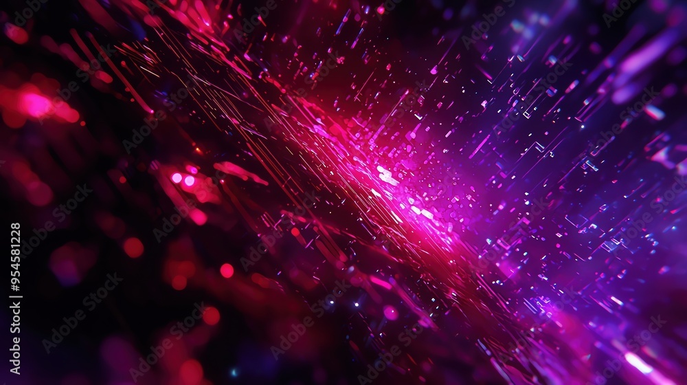 Vibrant abstract illusion of light trails, glowing particles, and colors creating a dynamic cosmic atmosphere. Vibrant abstract illusion of light trails, glowing particles, and colors creating a dynamic cosmic atmosphere.