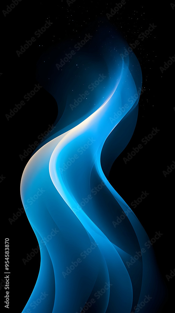 Abstract blue wave pattern on a black background. Abstract blue wave pattern on a black background.