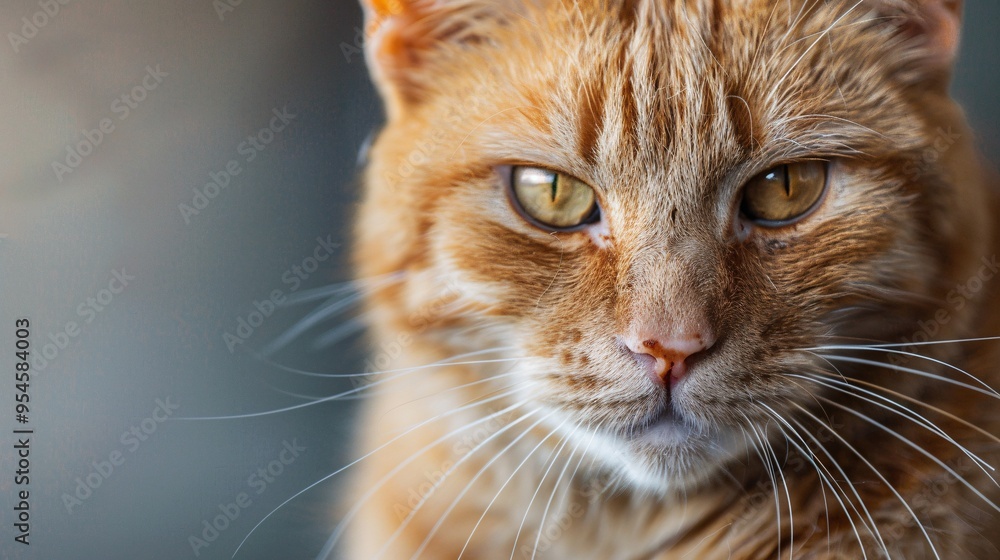 07231249 430. Scottish primate cat's face in sharp focus, gazing at the camera, with a softly blurred background and a designated area for text, ideal for animal protection campaigns 07231249 430. Scottish primate cat's face in sharp focus, gazing at the camera, with a softly blurred background and a designated area for text, ideal for animal protection campaigns
