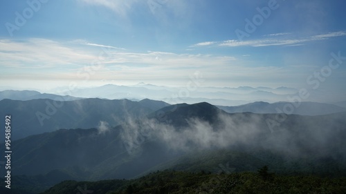 Sunrise view of Deogyusan National Park in Korea