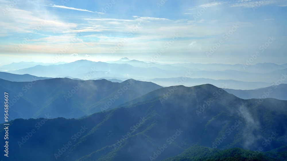 Sunrise view of Deogyusan National Park in Korea Sunrise view of Deogyusan National Park in Korea