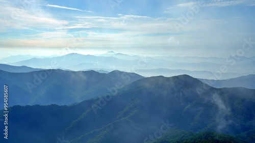 Sunrise view of Deogyusan National Park in Korea
