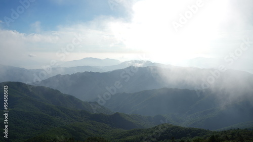 Sunrise view of Deogyusan National Park in Korea