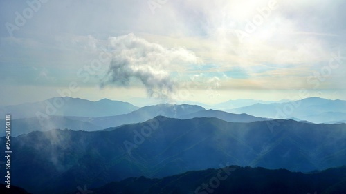 Sunrise view of Deogyusan National Park in Korea