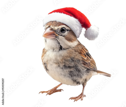 bird with christmas hat