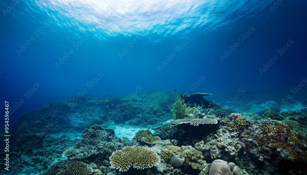 Fototapeta premium Underwater Background Of The Ocean Bottom